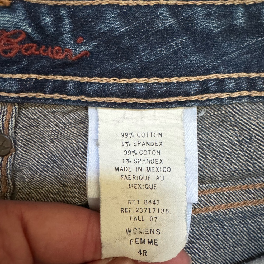 Eddie Bauer Dark Wash Boot Cut Jeans w/ embroidered details - Picture 5 of 7